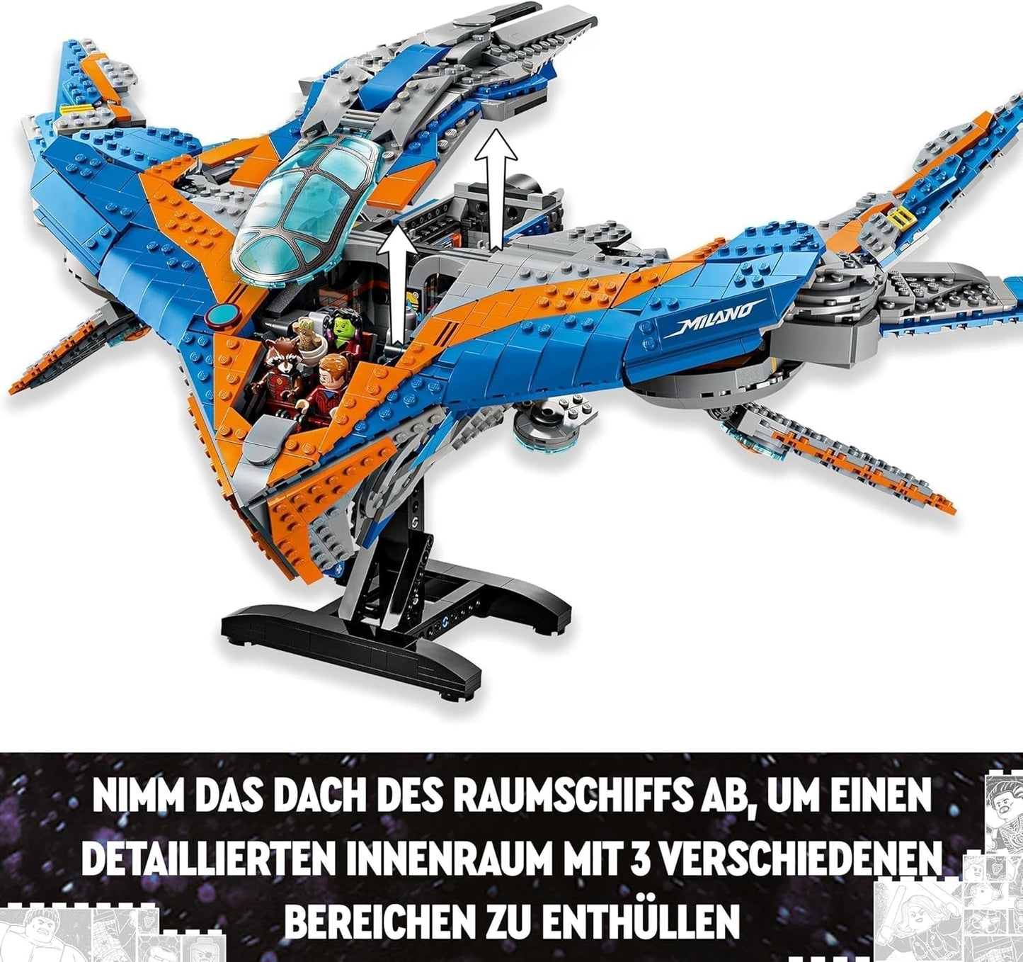 LEGO Marvel Guardians of the Galaxy: The Milano Building ruimteschipmodel met 4 superhelden minifiguren Avengers Flyer voor ruimteavonturen cadeau voor jongens en meisjes 76286 Bouwsets Beuche in LEGO-Store