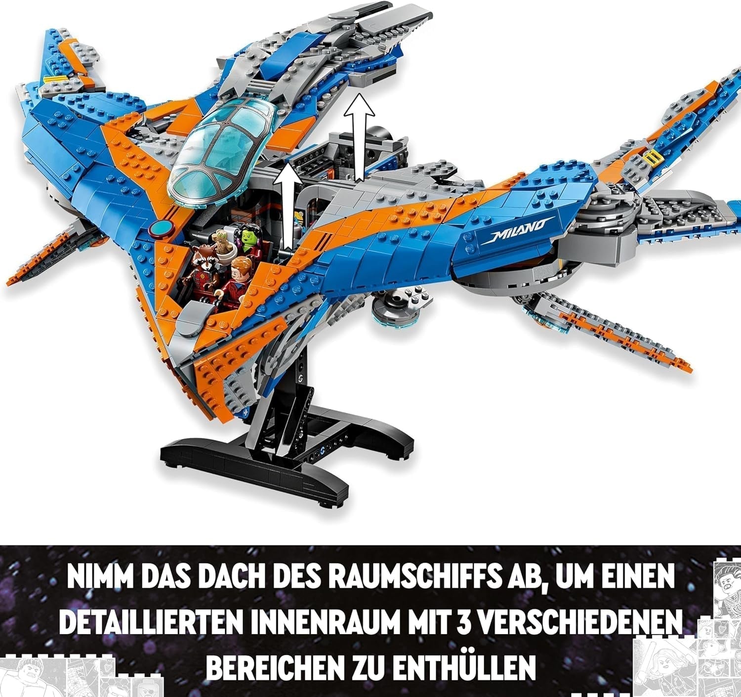 LEGO Marvel Guardians of the Galaxy: The Milano Building ruimteschipmodel met 4 superhelden minifiguren Avengers Flyer voor ruimteavonturen cadeau voor jongens en meisjes 76286 Bouwsets Beuche in LEGO-Store