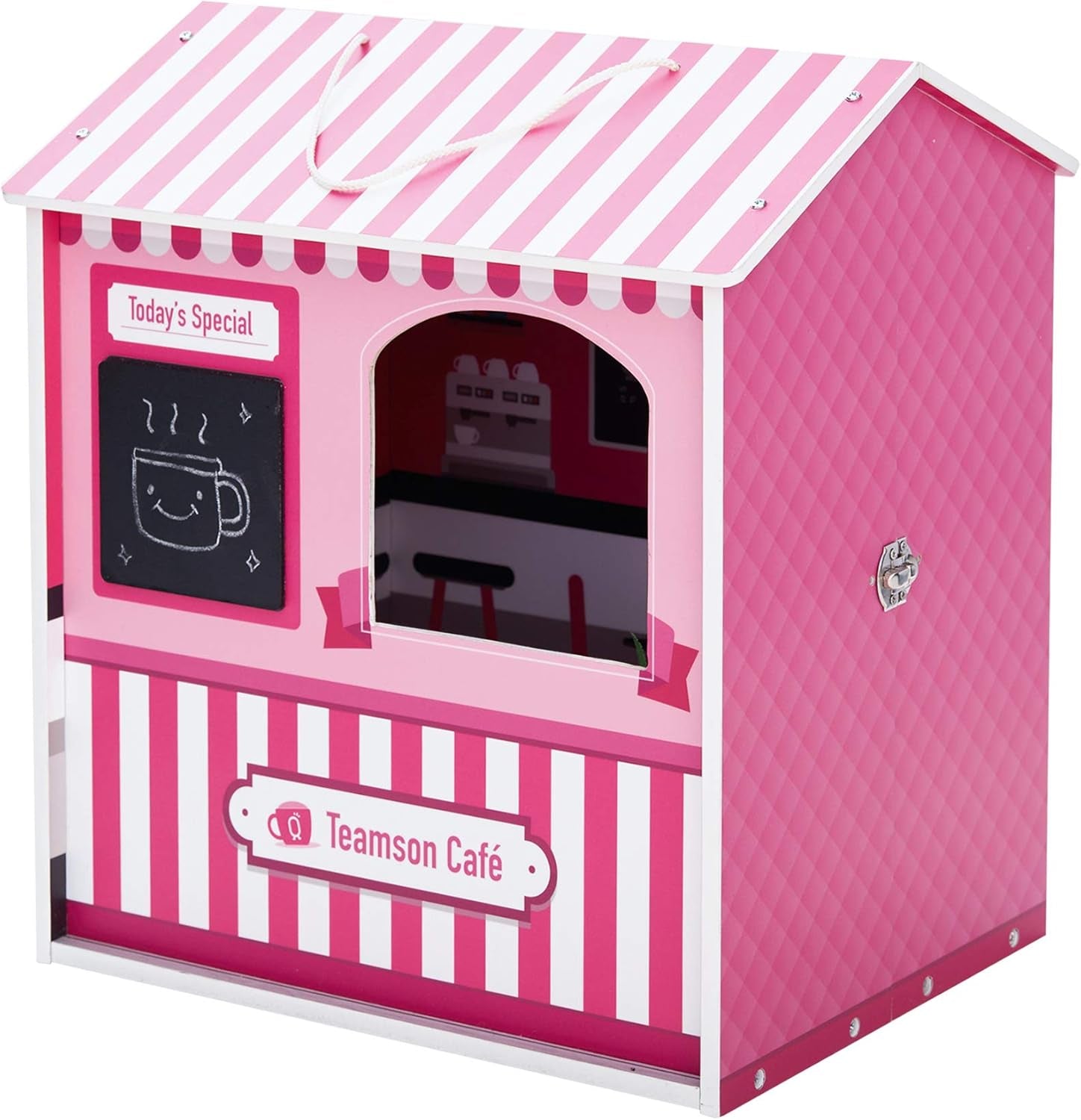 Teamson Kids - Dreamland City Café Poppenhuis 30cm - Roze/Wit/Zwart