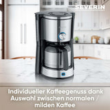 SEVERIN "TypeSwitch" espressomachine met thermische karaf, AromaSwitch voor keuze tussen 2 zetprofielen, koffiezetapparaat voor maximaal 10 kopjes, 1000W, geborsteld roestvrij staal-zwart, KA 4845