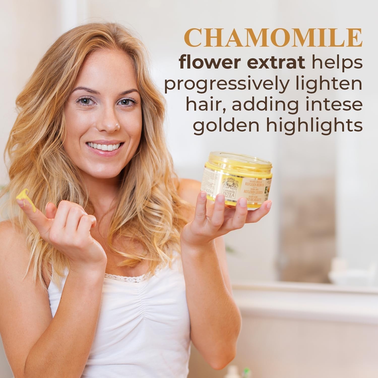 Intea Chamomile - Blonde Reflections Haarmasker - Hydrateert en voedt blond haar - 250 ML Naty Shop Haarmasker