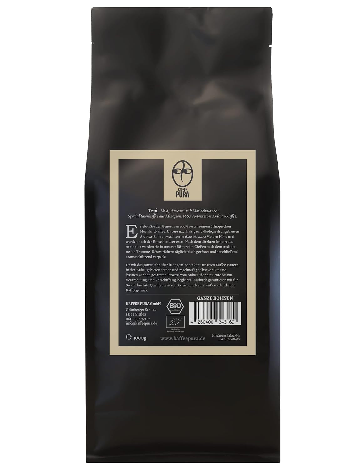 Tepi-bio koffiebonen 1000g