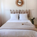 Enjoy Home Deken, Beige, Naturel, Met 4 Jute Pompons, 90 X 190 Cm, 100% Katoen, Oeko-Tex Gecertificeerd, Panama Collectie Naty Shop Dekens en Quilts