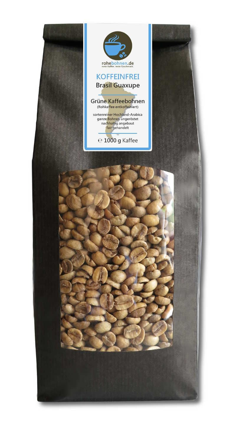 Groene koffie, rauwe koffie, Braziliaanse Guaxupe zonder cafeïne (groene koffiebonen 1000 g) - GMP-certificaat