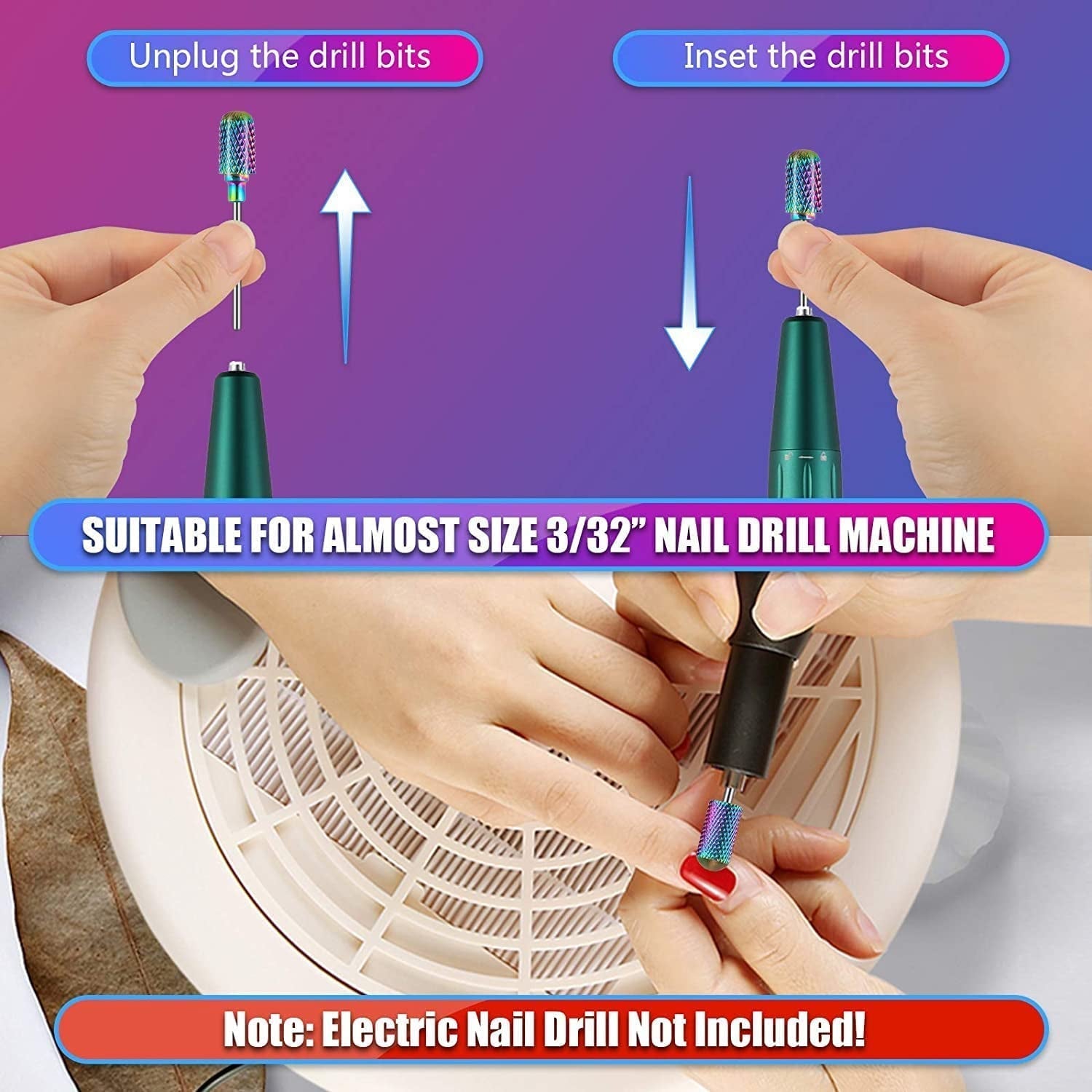 Depvko 30 Stück Nagelfräser Aufsätze Bits, 3/32'' Keramik Bohrer Für Nägel Acryl Diamant-Nagelhaut-Efile-Hartmetall-Retferner Für Zuhause Salon Gel, Maniküre Pediküre-Werkzeuge (Inclusief 3 Etueln)