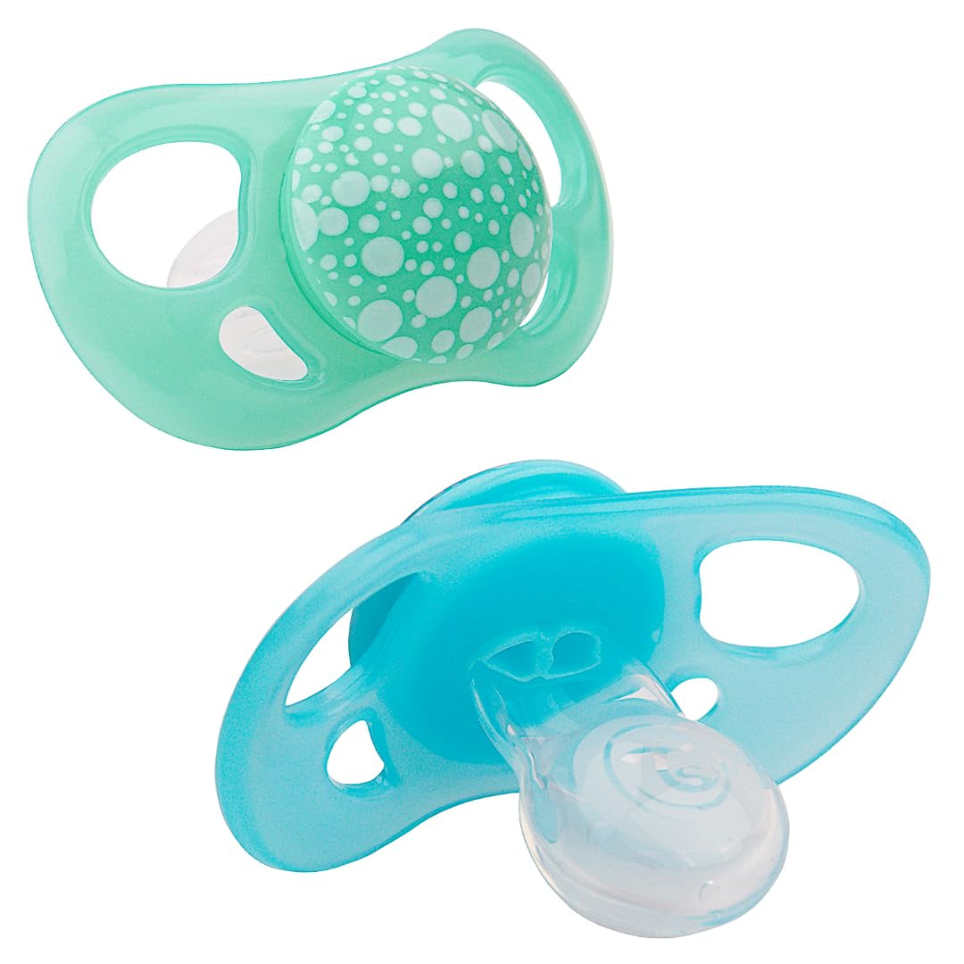 Twistshake Babyfopspenen – 2 stuks | Orthodontische vorm | Ultralicht | Zachte siliconen speen | BPA-vrij | Geschikt voor baby's vanaf 6 maanden | Blauw Groen