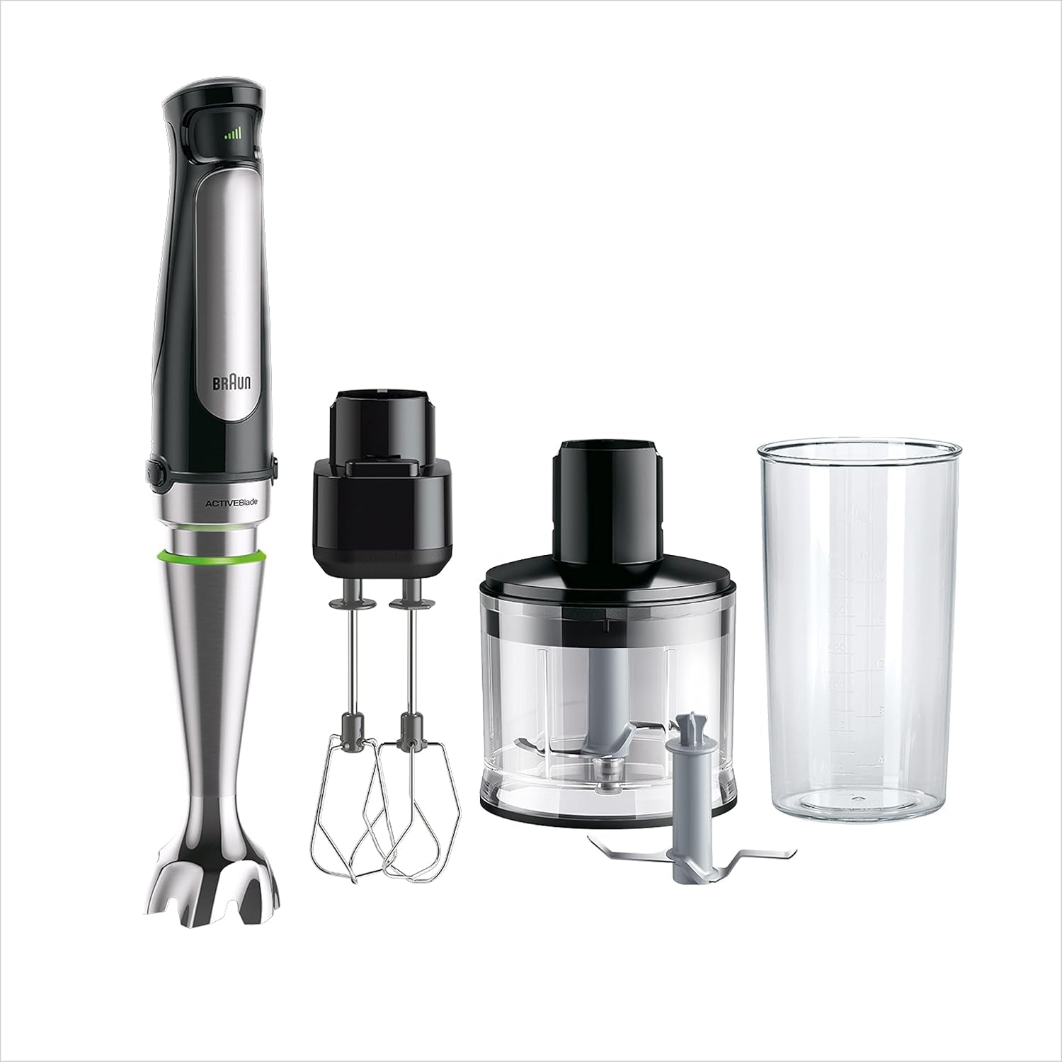 Braun Household Hogar Multiquick 7 Mixer, Spritzschutz, Spülmaschinenfest, Bpa-Frei, 600 Ml, Zerkleinerer 500 Ml, Eisklinge, MQ 7035XBI, 1000 W, Schwarz, MQ7035XBI Keuken Naty Shop 4 Zubehörteile 7035X | 3 Accessoires