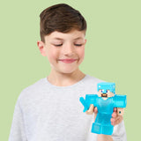 Heroes of Goo Jit Zu - Uitbreidbaar Minecraft-figuur - Steve met diamanten pantser en zwaard, super rekbare Goo Filler met verborgen diamantelement erin, uitbreidbaar tot actiefiguren van 3x formaat Naty Shop