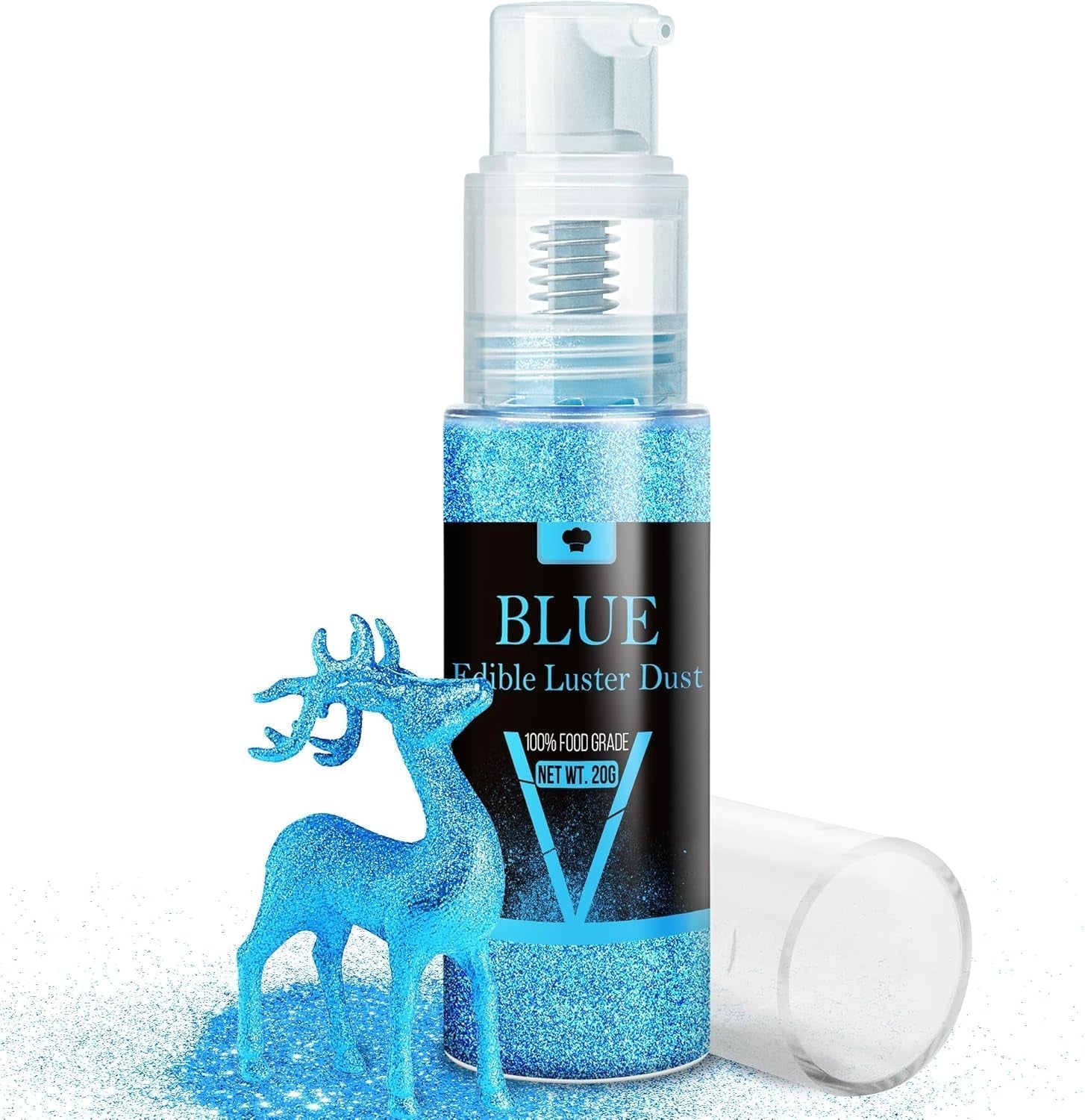 Eetbare glittersprayset - 20 g voedsel iriserend glitterstof voor drankjes, champagne, gebak - eetbare metallic voedselkleur voor cocktails, wijn, sterke drank, bakken, taarten