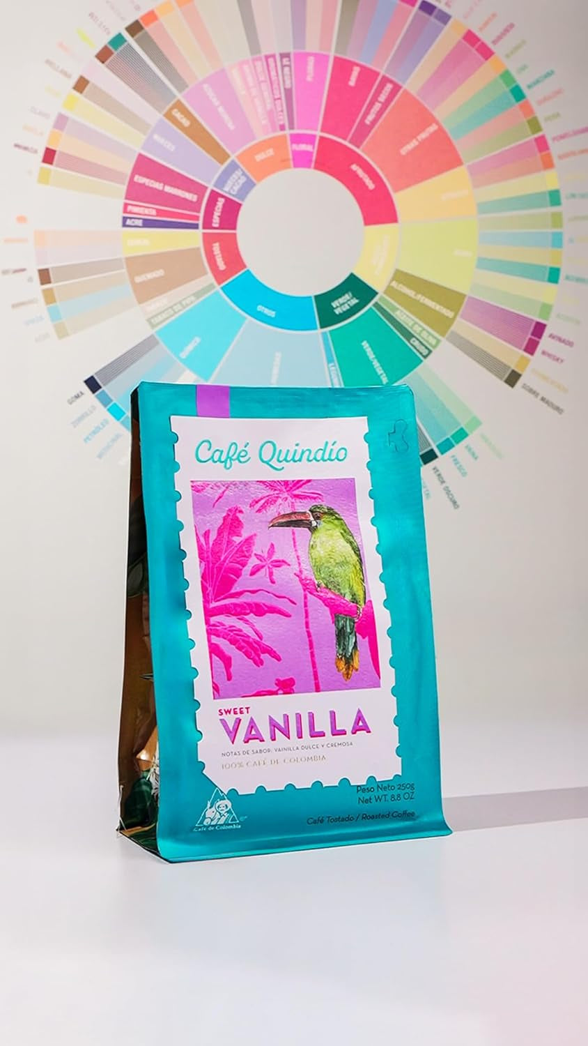 Cafe Quindio Specialty Coffee - 100% Arabica koffiebonen, Colombia - met natuurlijke tonen van zoete vanille (250g) - ideaal voor filterkoffie, portafiltermachines of French press