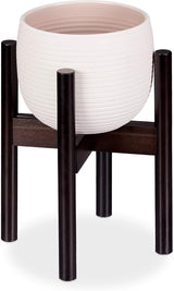 Relaxdays Bamboe bloemenstandaard, individueel verstelbaar, voor bloempotten tot 32 cm, plantenstandaard, H: 35,5 cm, bruin, 1 stuk 10028823