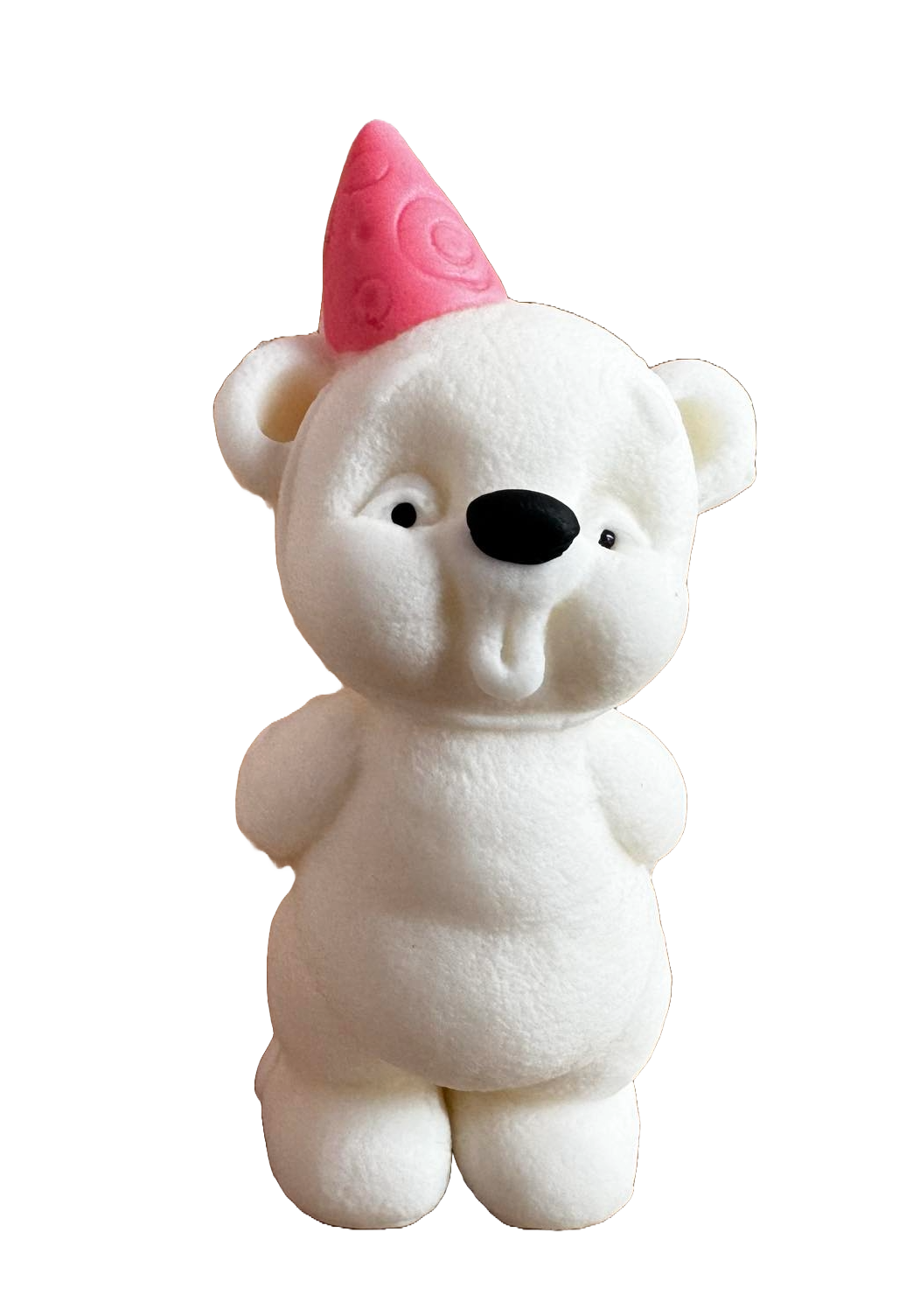 Eetbare decoratie van suikerpasta, Teddybeer met roze hoed, Meisjesdecoraties van Sugar Paste Naty Shop