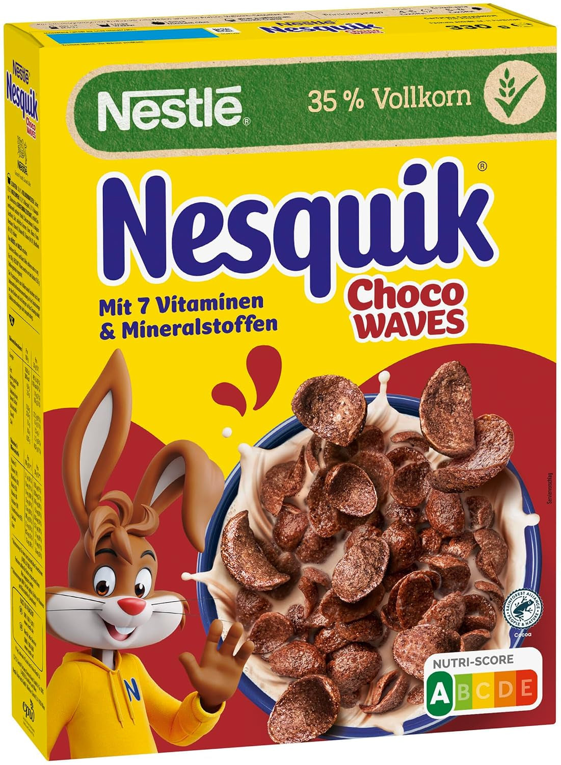 Nestlé Choco Waves, knapperig golfvormig chocoladeontbijt (33% volkorengranen), 1 pakje (1 x 330 g)