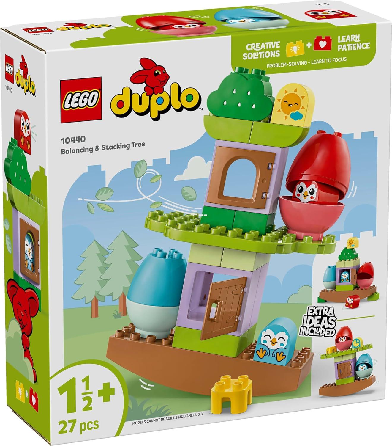 LEGO DUPLO boom om te balanceren en te stapelen, ontwikkelingsspeelgoed, bouwset voor kinderen vanaf 18 maanden, creatief speelgoed voor kinderen, educatief speelgoed met 2 speelgoedvogels 10440 Bouwsets Besuche den LEGO-Store