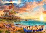 Schmidt Spiele 59765 Zonsondergang in Lighthouse Bay, puzzel 1000 stukjes, kleurrijke puzzel Naty Shop
