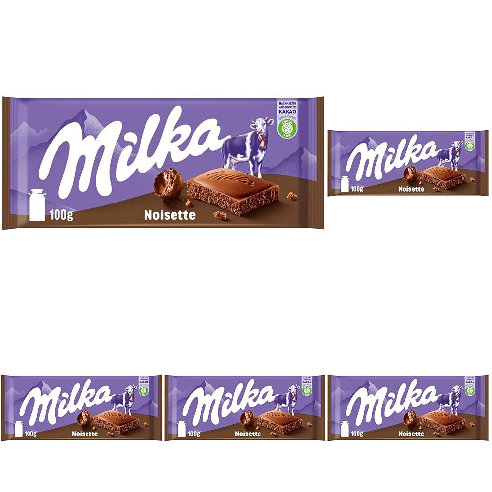 Milka Noisette – Alpenmelkchocolade met delicate en romige hazelnootvulling – 25 x 90 g