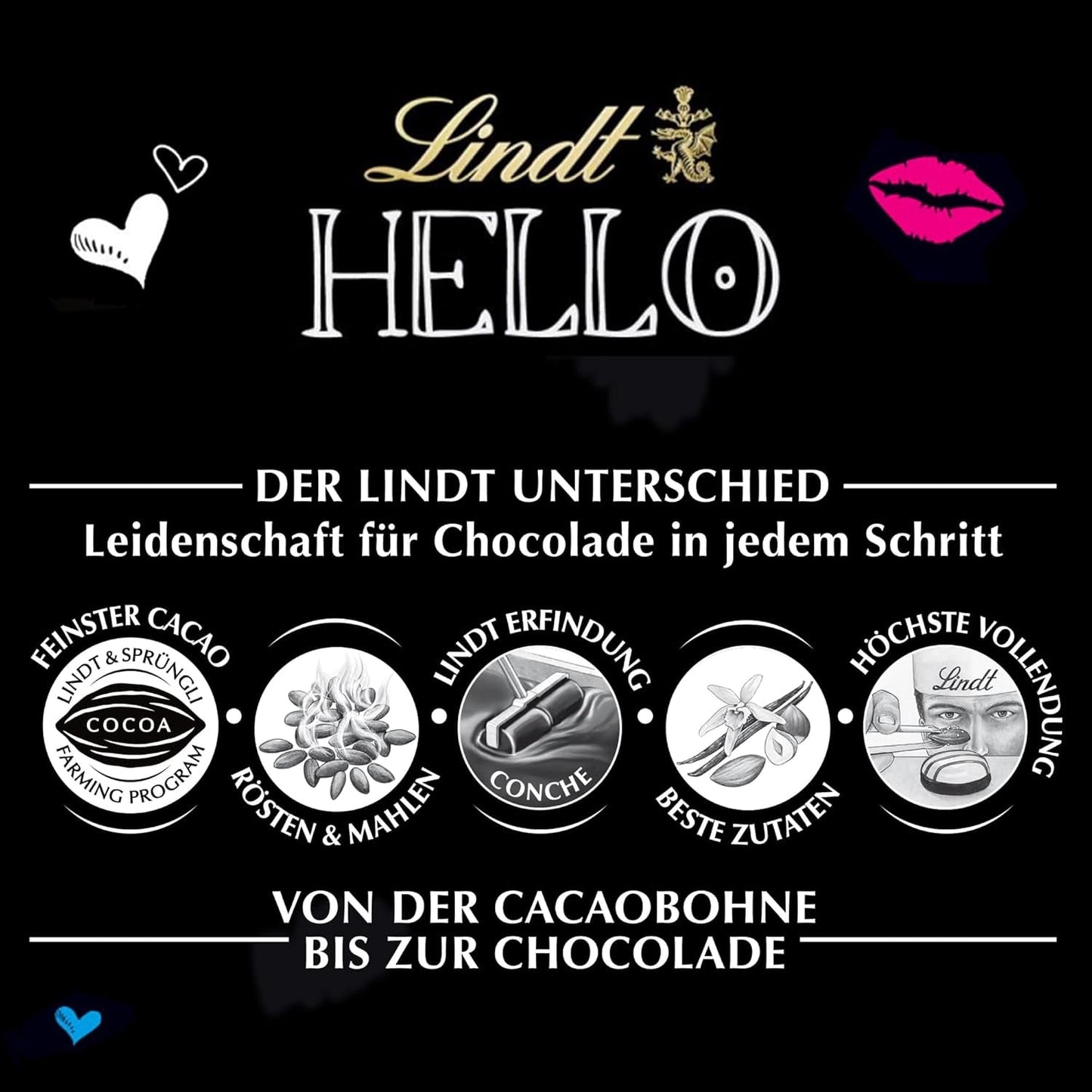 Lindt Hallo Cookies & Cream Chocolade | Reep 100g | Melkchocolade met koekjes en roomvulling | Chocoladereep | Chocolade cadeau