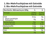 FRECHE FREUNDE Biologische mix in knijpzak met meerdere verpakkingen - fruit + granen, fruitpuree met granen in knijpzak voor baby's vanaf 6 maanden, veganistisch, verpakking van 3, 3 x (4 x 100 g)