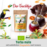 ORIGEENS BIO YERBA MATE met sinaasappelen 200 G - Fruitige thee I Biologische ongebrande Yerba Mate thee, zonder stengels en stof I Energieke en ontgiftende drank