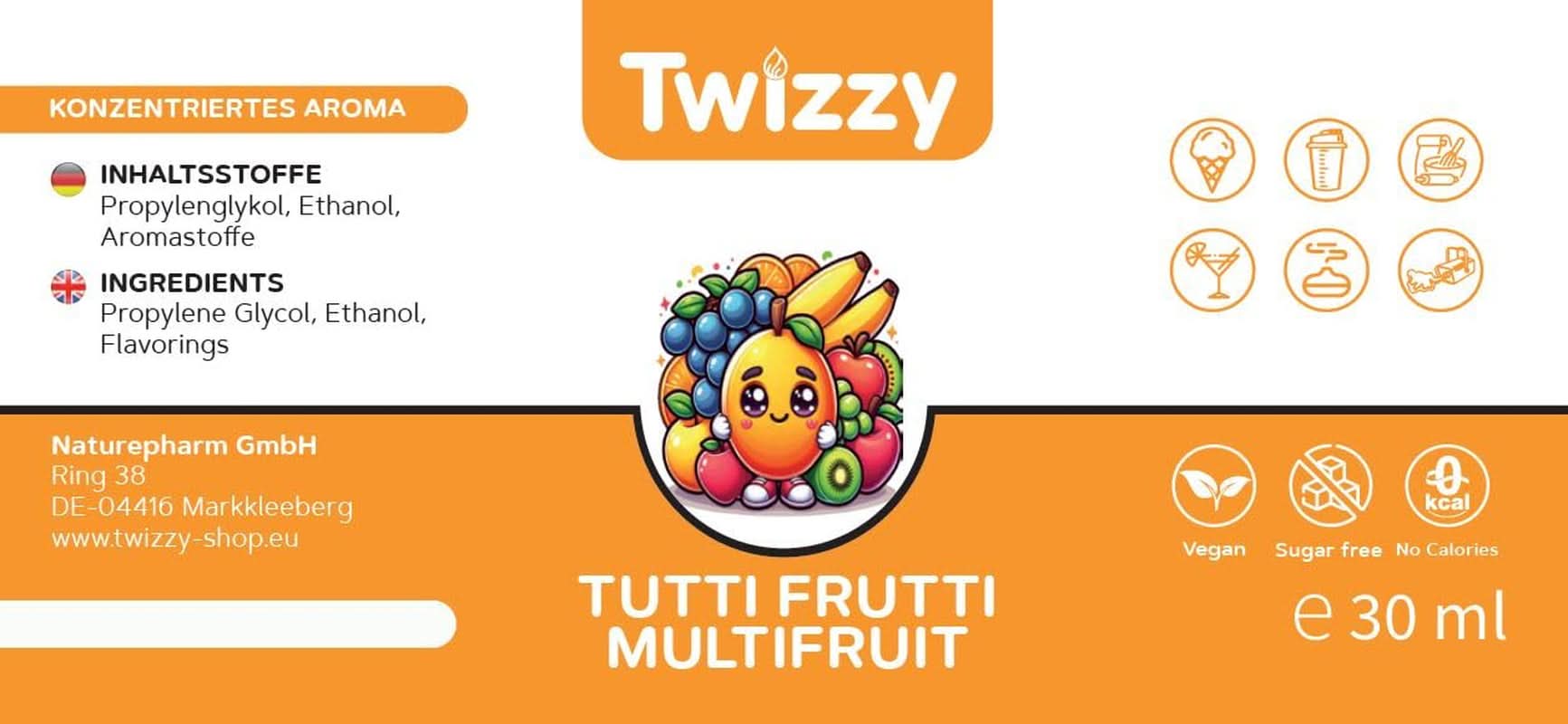 Twizzy Geconcentreerd Tutti Frutti Aroma, 30 ml Aroma's Naty Shop