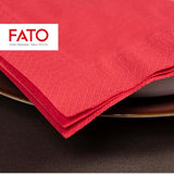 - Papieren wegwerpservetten, ideaal voor hapjes en cocktails, verpakking van 100 servetten, maat 24X24, 4 vouwen, 2 lagen, rode kleur, 100% puur cellulosepapier, Fsc-gecertificeerd