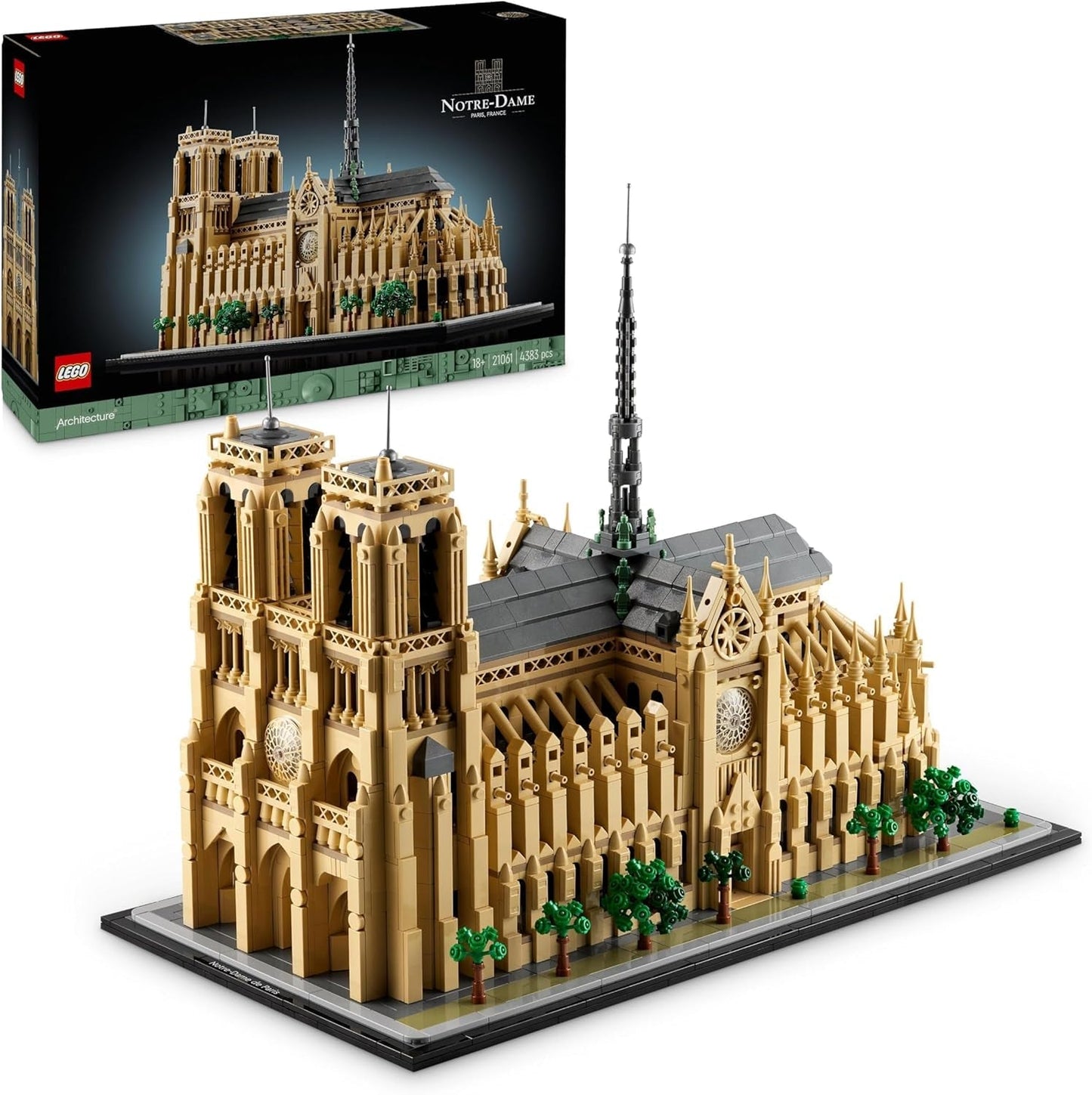 LEGO Architecture Notre-Dame de Paris, verzamelobject voor volwassenen, Frankrijk-souvenir, cadeau voor vrouwen, mannen, globetrotters en liefhebbers van geschiedenis, architectonisch model 21061 Bouwsets Bekijk de standaardtitel van de LEGO-winkel