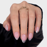 Btartbox Korte vierkante kunstnagels Baby Boomer lijm op witte gradiënt roze kunstnagels Korte kunstnagels met nagellijm 30 stuks vierkante kunstnagels