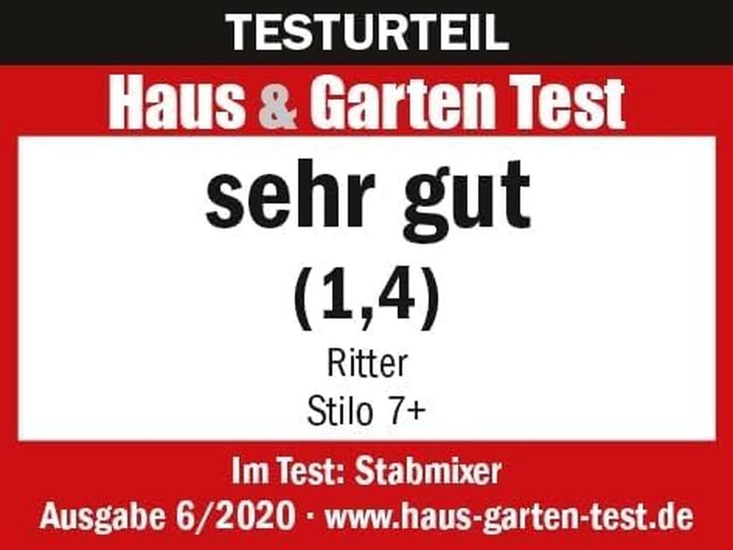 Ritter Stilo 7 plus Kabelloser Stabmixer, Pürierstab Mit Akku Aus Vollmetall, Made in Germany, Silber Kitchen Naty Shop