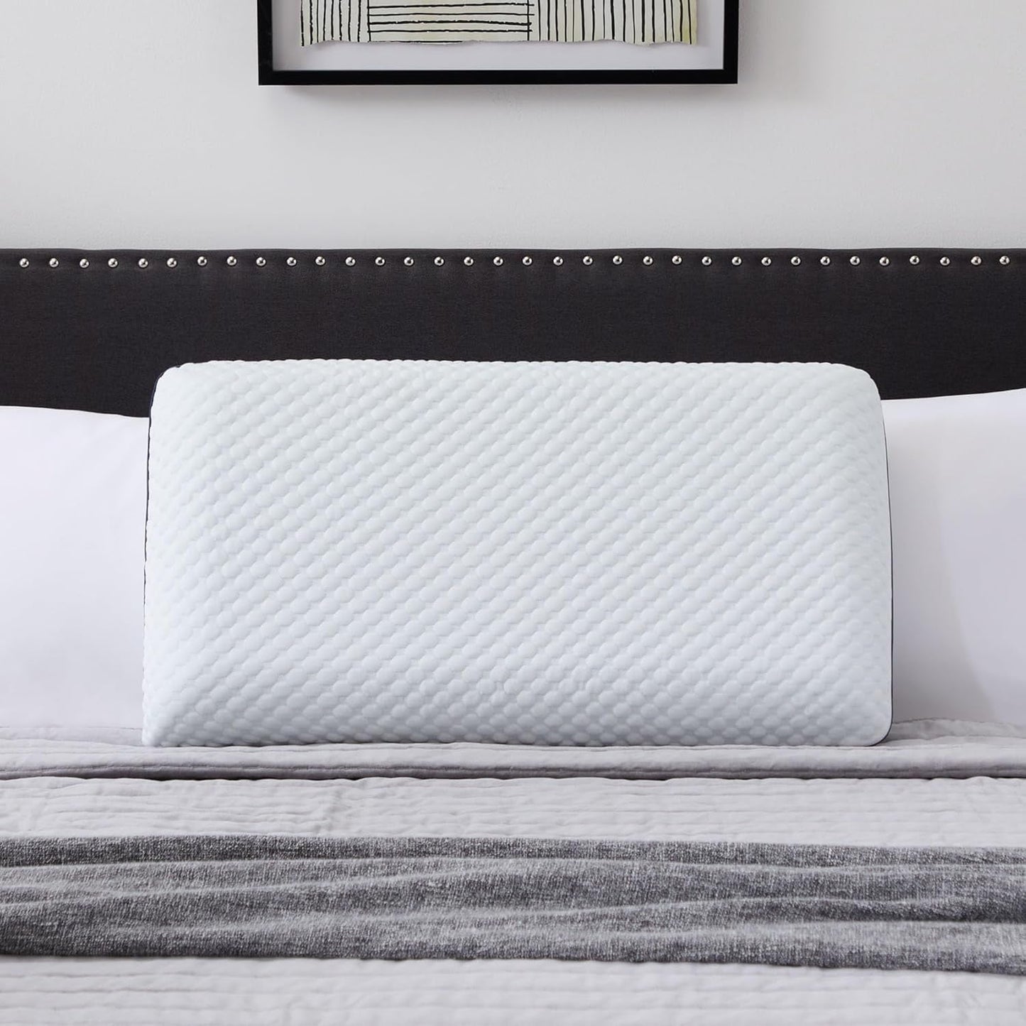 LUCID memory foam kussen met gel 40x60 cm - ademend - verkoelend effect - wasbare hoes - Oeko-Tex gecertificeerd kussen, wit