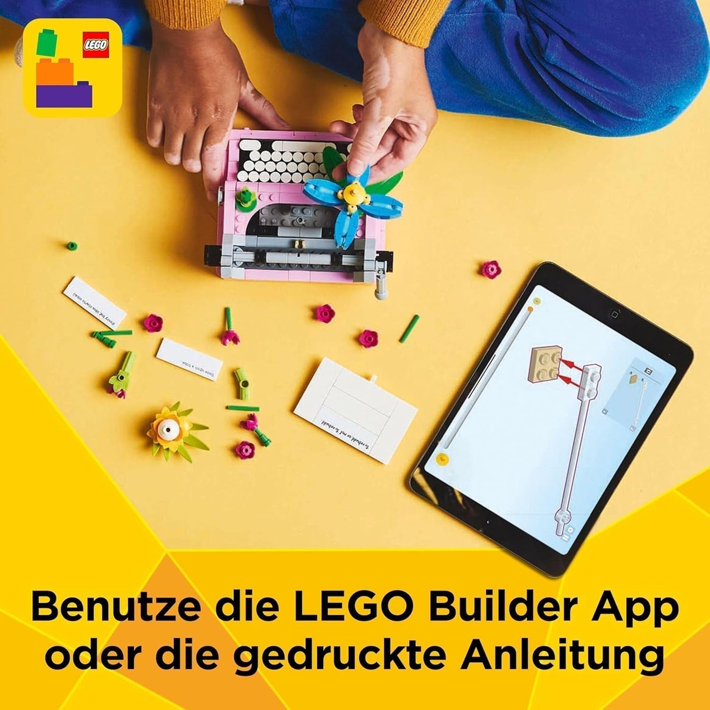 LEGO Creator 3In1 Typemachine met bloemen - speelgoed om te bouwen tot Keytar-model of tot bloempot met notitieboekje en pen - bouwset - cadeau voor meisjes en jongens vanaf 8 jaar 31169 Bouwsets Besuche den LEGO-Store