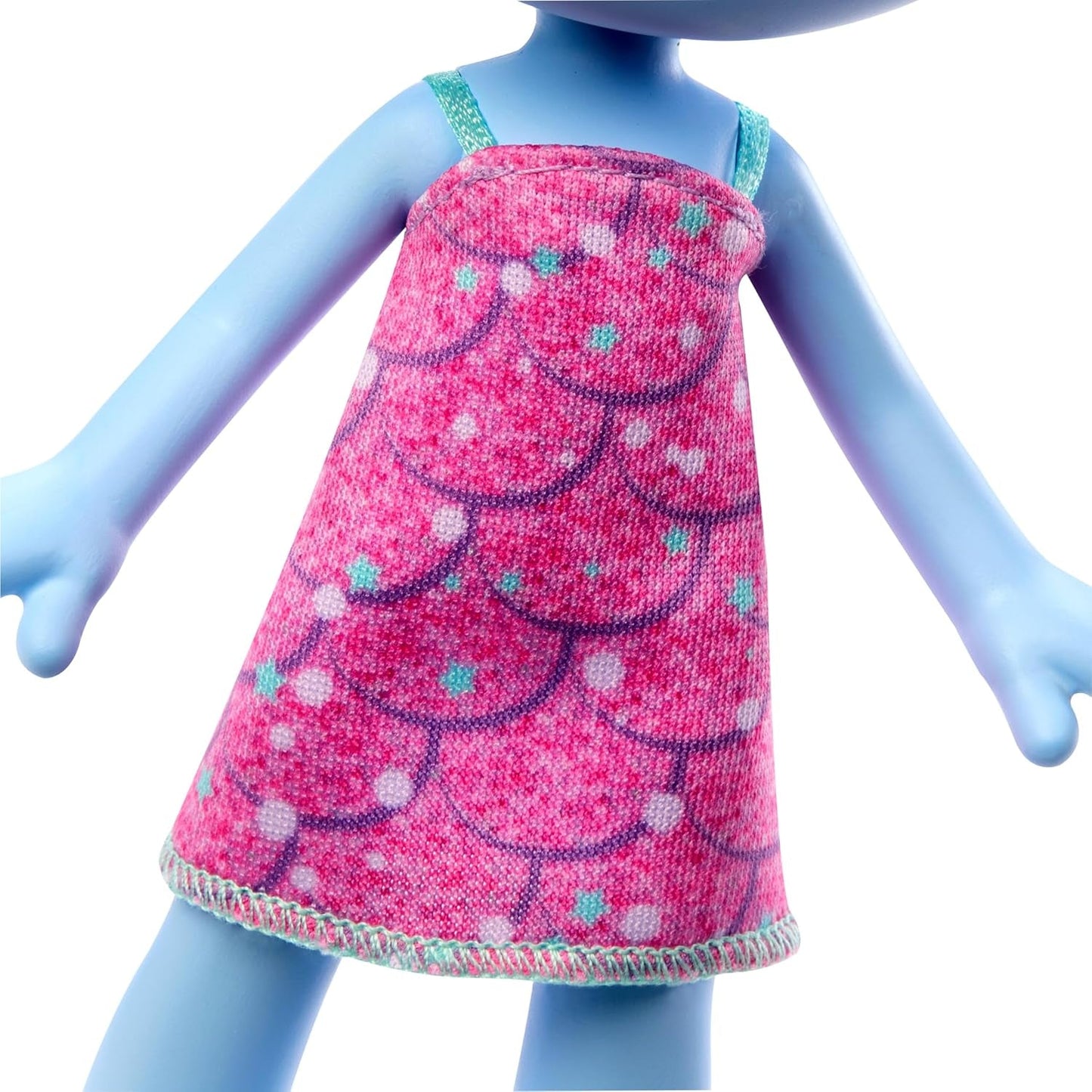 Mattel DREAMWORKS TROLLS United We Stand - Chenille harige verrassingspop met sprankelend blauw haar, paarse hoofdband, vanaf 3 jaar, HNF15