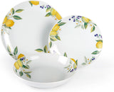 Excelsa Lemon serviesset, 18-delig, porselein, wit/citroen