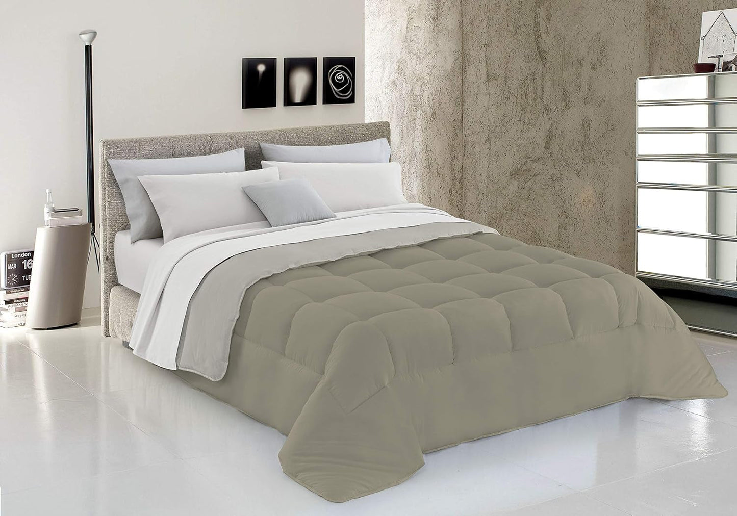 Italiaans beddengoed, winterdekbed, taupe/crème, 250X200Cm Dekbedden en quilts Naty Shop Tortora/Panna 150 X 200 Cm