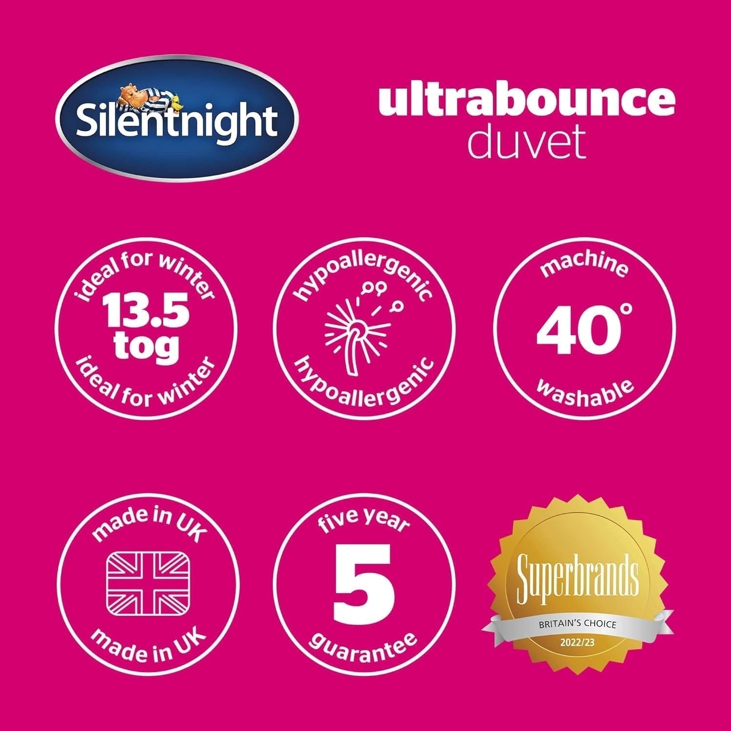 Silentnight "Ultrabounce" dekbed, microvezel, wit, eenpersoonsbed Dekbedden en dekbedden Naty Shop