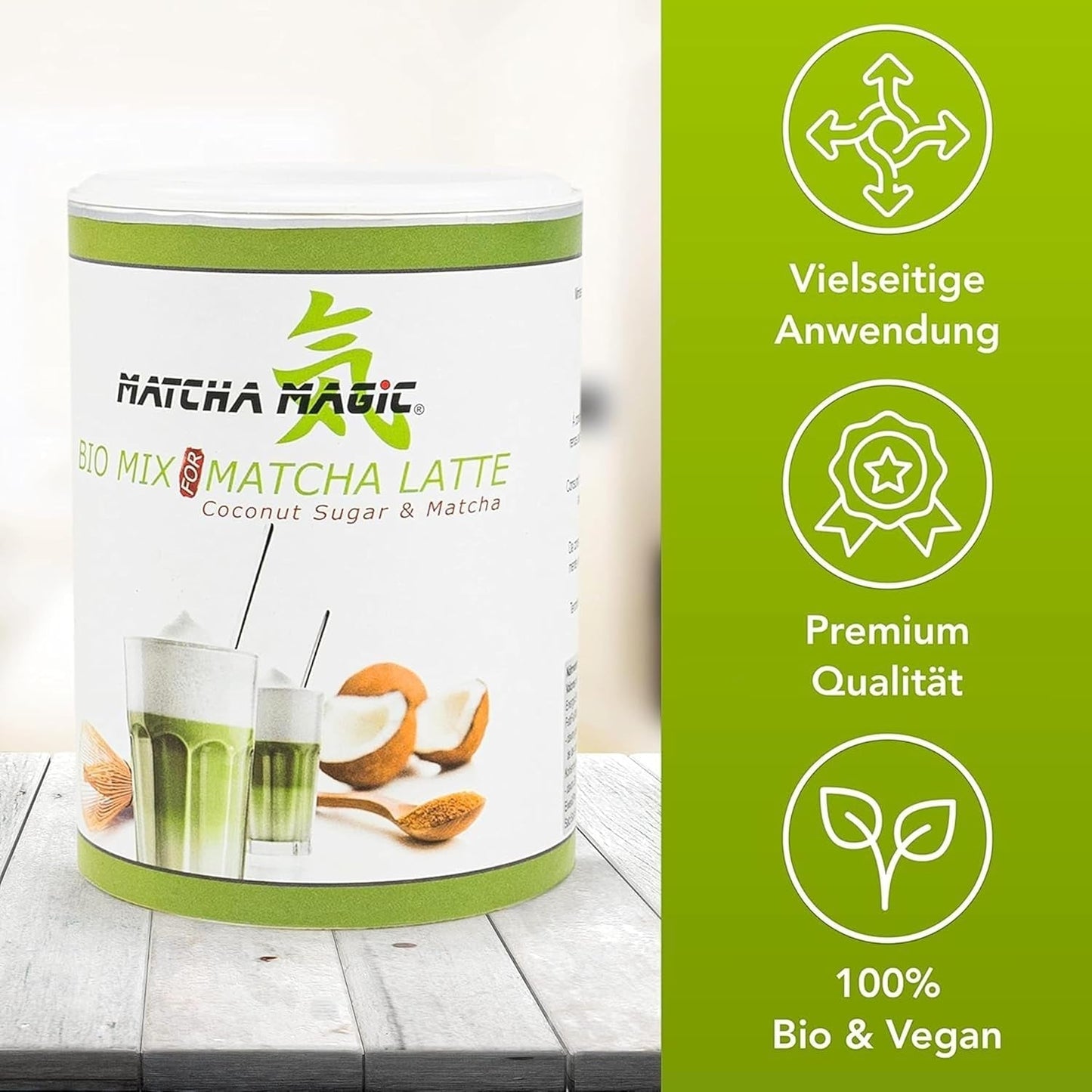 Matchamagic - Biologisch matcha latte poeder uit Japan met kokosbloesemsuiker voor een heerlijke thee