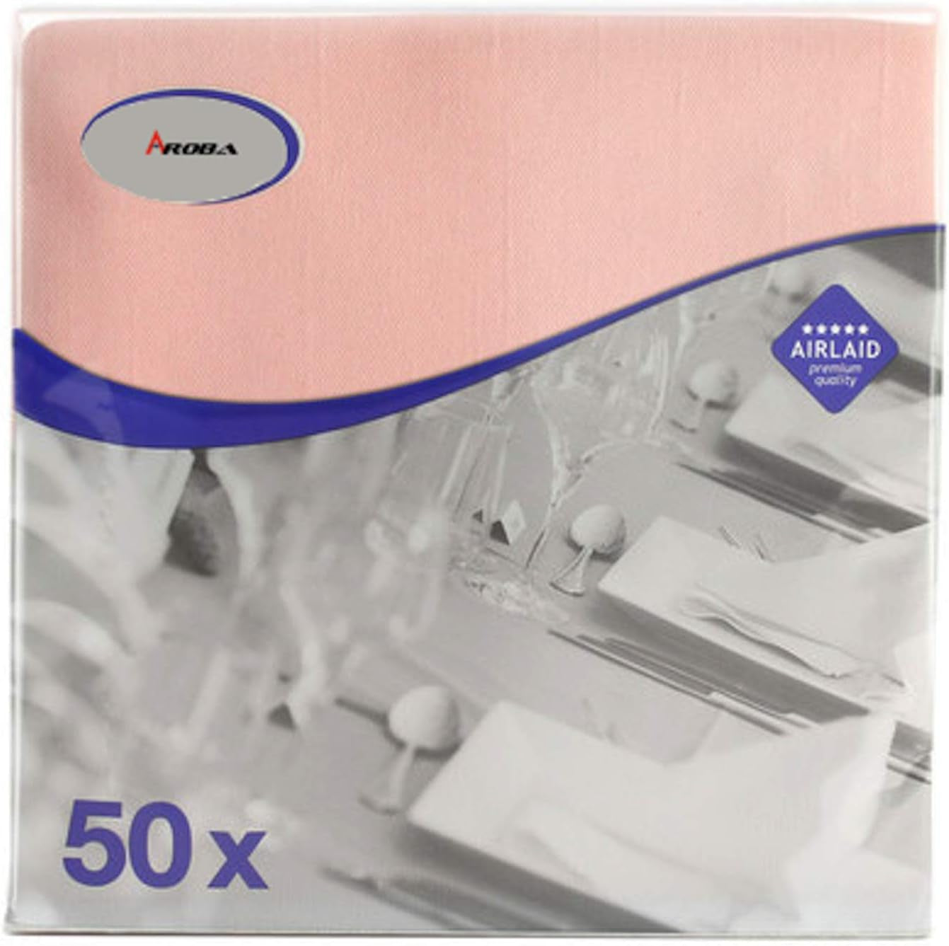 50 Aroba Airlaid Servetten Textiel Look 19 KLEUREN 40X40 Cm 1/4 vouw Hoge kwaliteit Textiel Look Bruiloft Servetten voor Jubilea Hotel Catering Feestdagen Kerst Bruiloft Roze