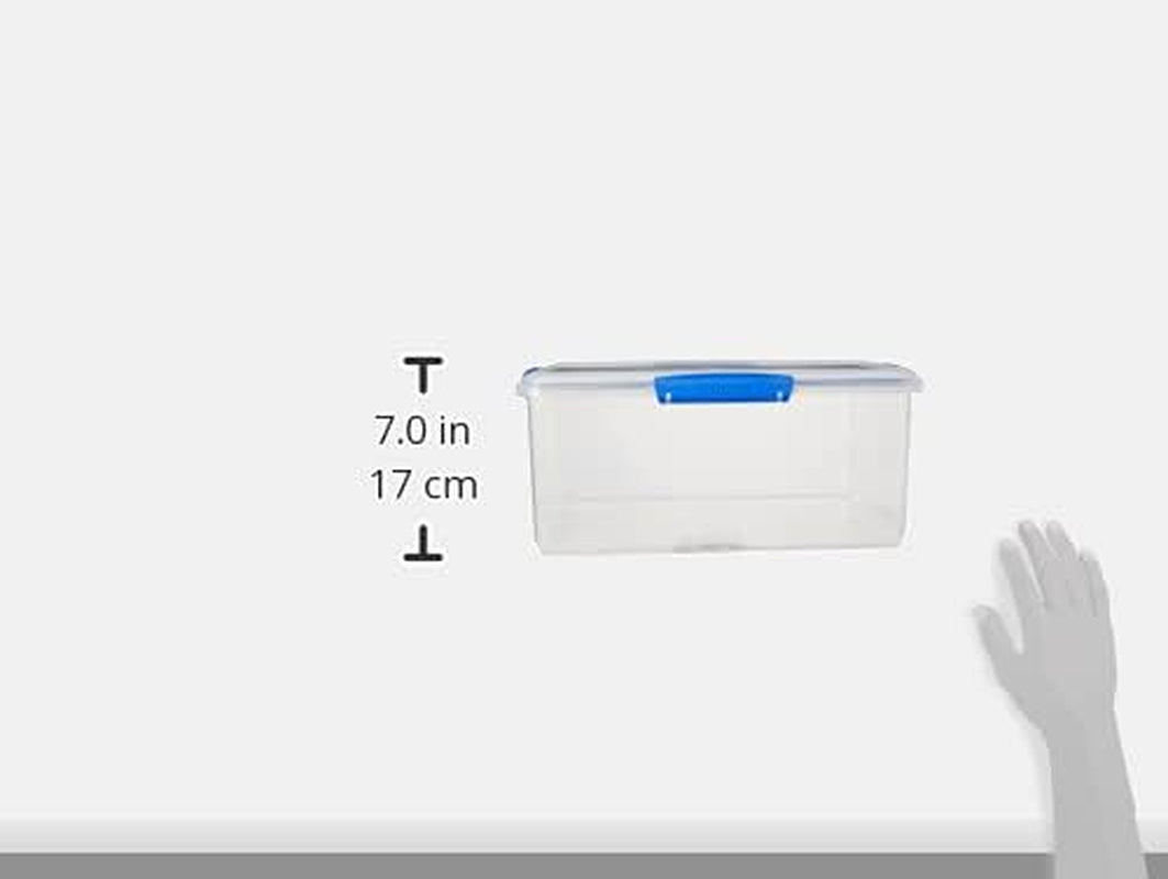 Pot voor voedselopslag KLIP IT Systeem | 9,67 liter | stapelbare en luchtdichte voorraadpot met deksel, geschikt voor koelkast/vriezer | BPA-vrij kunststof | blauwe clips | 1 stuk (pak van 4) Naty Shop voedselbewaardozen