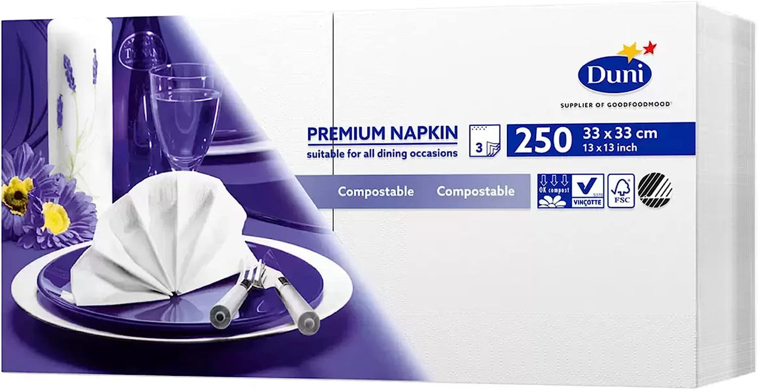 Servet, papier, wit, 33 cm, 250