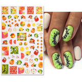 JMEOWIO Nagelsticker Sommer Frucht 9 Blatt Nail Art Sticker Selbstklebend Nagelaufkleber Zitronen Decoratie Nageldesign Zubehör