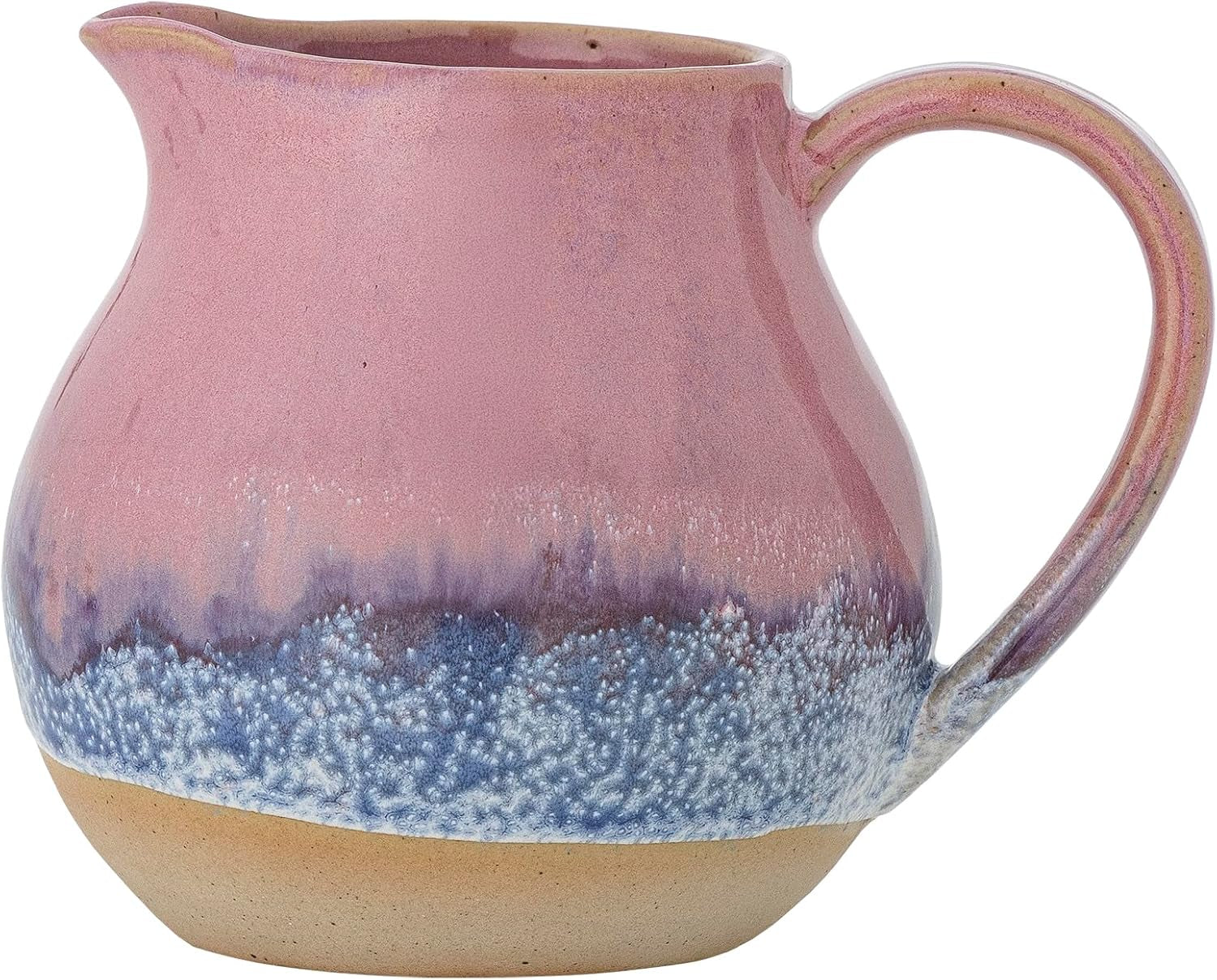 Bloomingville Paula steengoed melkmok - decoratief ontwerp, perfect voor de ontbijttafel, met een natuurlijke textuur, 435 ml (roze)