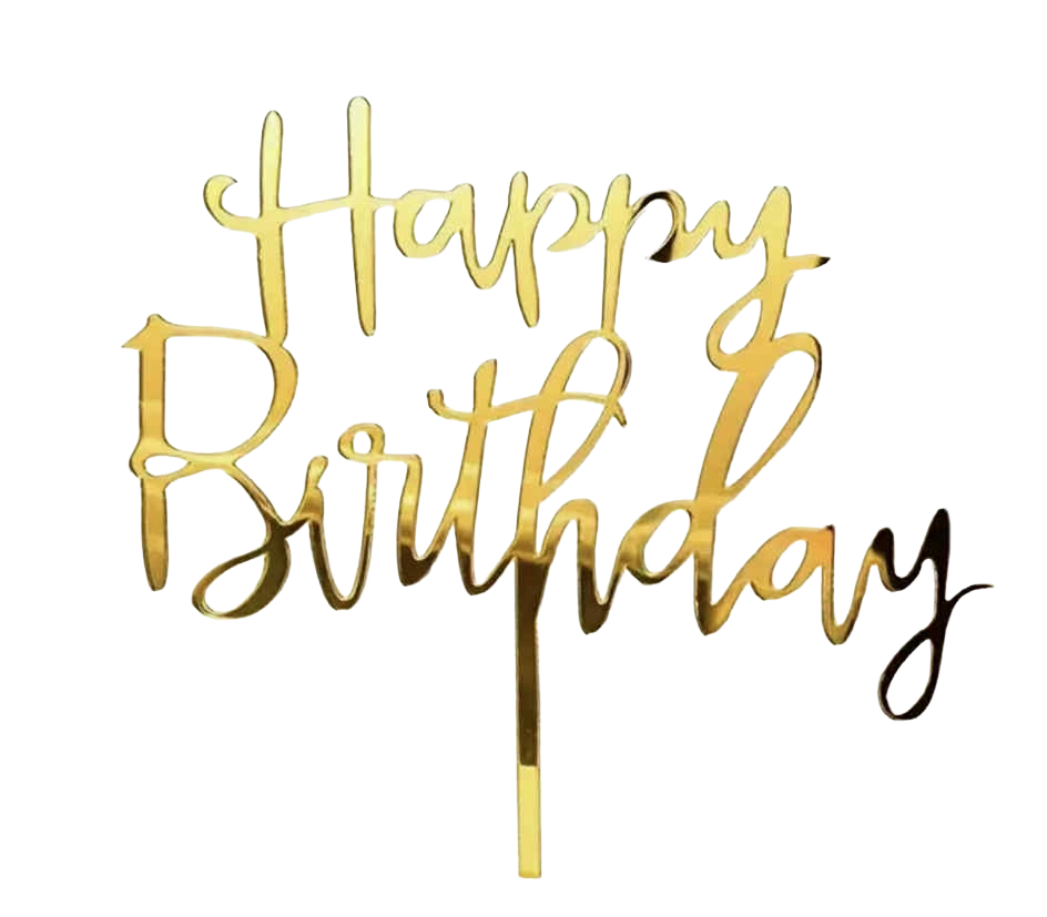 Decoratie Happy Birthday Topper - Goud Niet-eetbaar acryl Perfect voor taarten