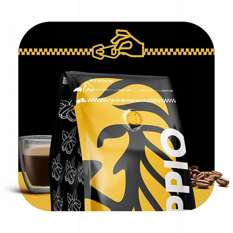 Doppio Crème & Smaak 1KG | Koffiebonen 80% Arabica en 20% Robusta | met tonen van cacao, noten en karamel | Fris en medium gebrand, lage zuurgraad | voor espresso | Blauwe Orka Koffie