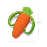 Infantino Lil' Nibbles, getextureerde siliconen bijtring, BPA-vrij babybijtringspeeltje, zacht, gemakkelijk vast te houden, zintuiglijke stimulatie voor zuigelingen, wortel