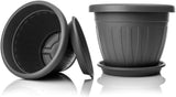 Kleine pot met bord - 17 cm pot met bord | Praktisch en lichtgewicht ontwerp | Perfect voor planten, stekken of vroege scheuten 17 cm