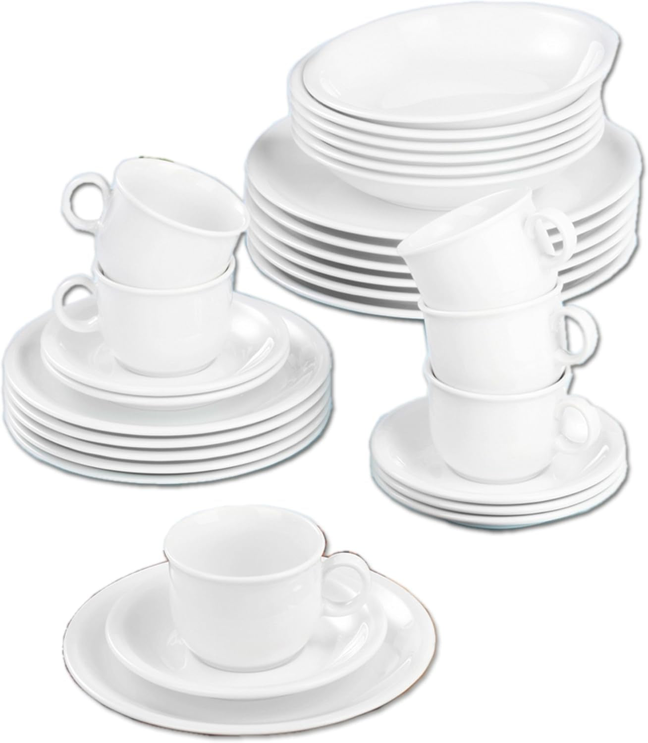 Seltmann Weiden 001.716175 Compact Wit 30-delige serviesset, wit/eenvoudig
