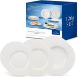 Villeroy & Boch Wonderful World 12-delige serviesset, vaatwasser- en magnetronbestendig, wit, borden, serviesgoed, porselein, dinerborden, set, moderne serviesset, premium porselein