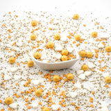 Streusel Glück, Hagelslag met witte hartjes en gouden balletjes, 40 gram Hagelslag Naty Shop