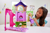 Disney Princess HMV99 - Rapunzel beweegbare pop en speeltoren met rondom plezier, 6 speelplekken en 15 accessoires, geïnspireerd op de Disney-film, speelgoed voor poppen van 3 jaar oud Naty Shop Dolls