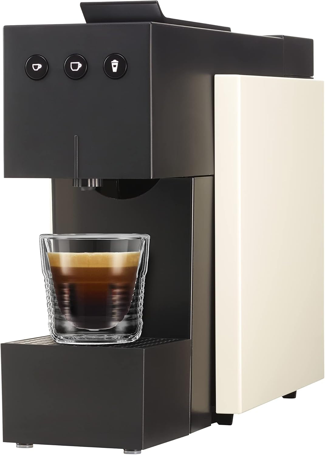 Espressomachine met K-FEE SQUARE capsules voor koffie, thee en cacao | Compacte espresso | Snelle verwarming | Watertank van 0,8 l | 19 maten | Pianozwart