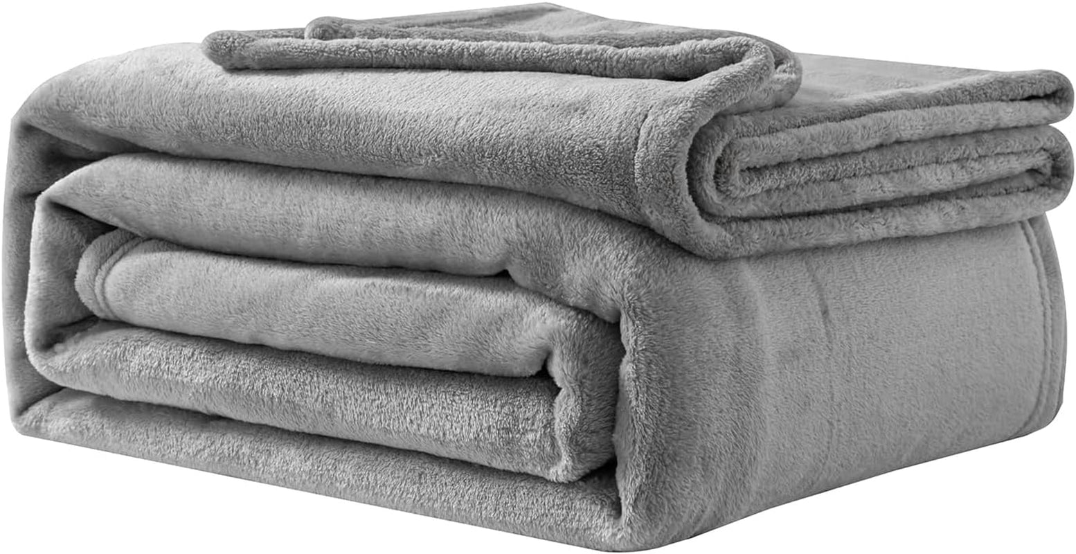 Gezellige deken Pluizige fleecedeken 130 x 150 cm Beddekens Bankdeken Grote zachte dekens en plaids voor volwassenen Bankspreien Warm Machinewasbaar Zwart Good Nite bedden en dekens Grijs 200 x 230 cm